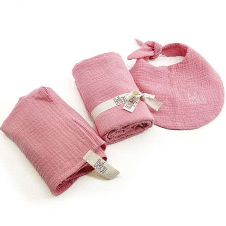 Set Triple Rose Pink Muslin