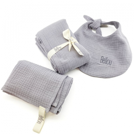 Set Triple Light Grey Muslin