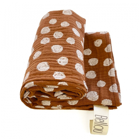 Plena Muslin 70x70 Ochre Dots