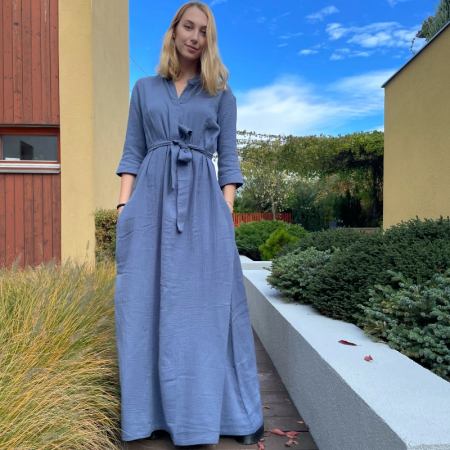 Šaty Muslin Long Navy