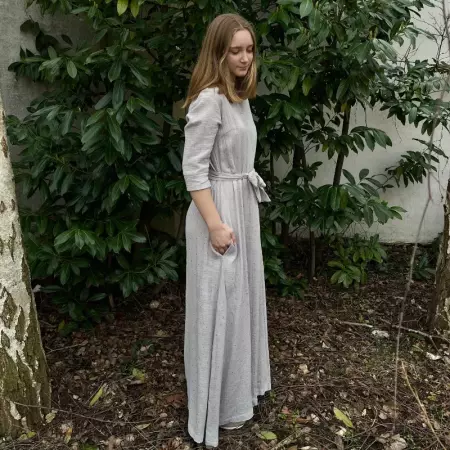 Šaty Muslin Long Grey Gold